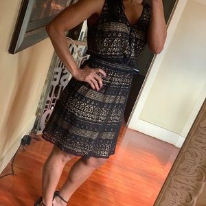 Black lace sleeveless dress